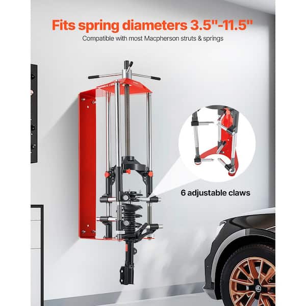 Strut Spring Compressor, 4-Level Adjustment, Multi-Purpose Hooks, Compresses Springs up to 3,000 lbs., Fits SUVs, Trucks