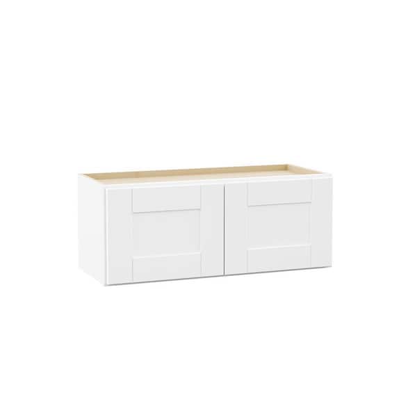 Shaker 30 in. W x 12 in. D x 12 in. H Assembled Wall Bridge Cabinet in Satin White