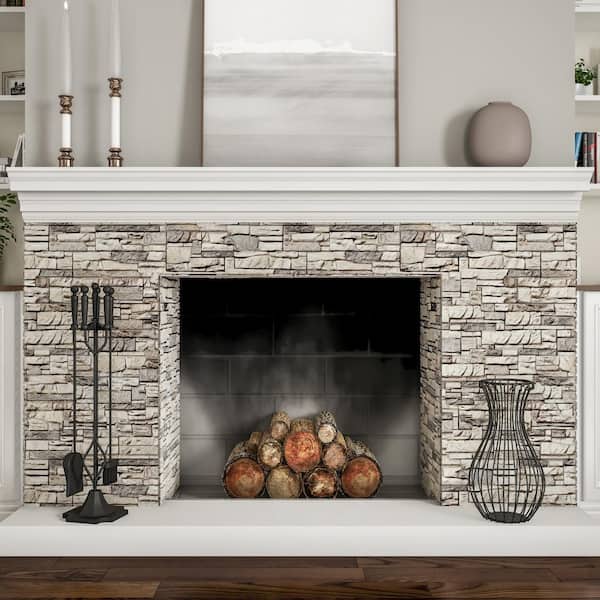 Lavish Home Black 5-Piece Fireplace Tool Set with Ergonomic Ball