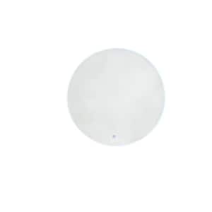 Orlando 36 in. W x 36 in. H Round Framed Wall Mirror in Frosted Acrylic