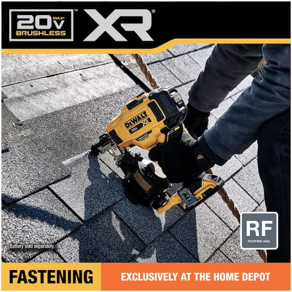 DEWALT - 20-Volt MAX Lithium-Ion 15° Electric Cordless Roofing Nailer with 20-Volt MAX Premium 5. 0Ah Battery Pack