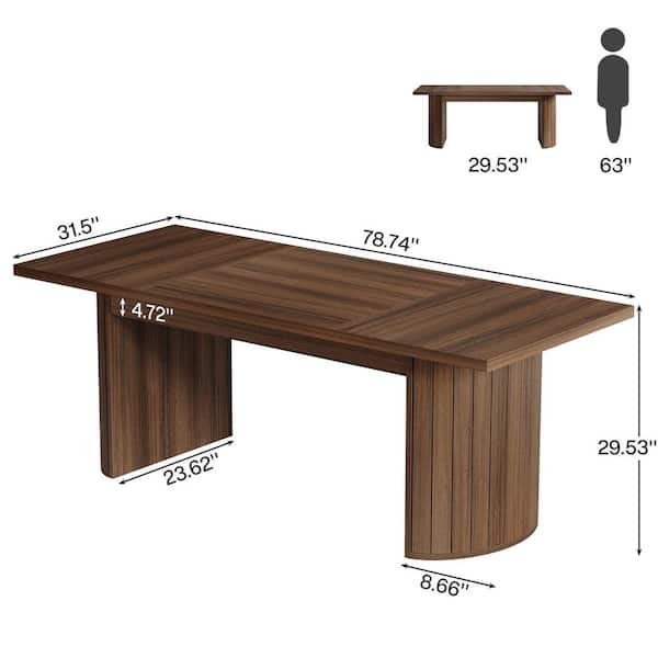BYBLIGHT Moronia 78.7 in. Rectangular Brown Engineered Wood