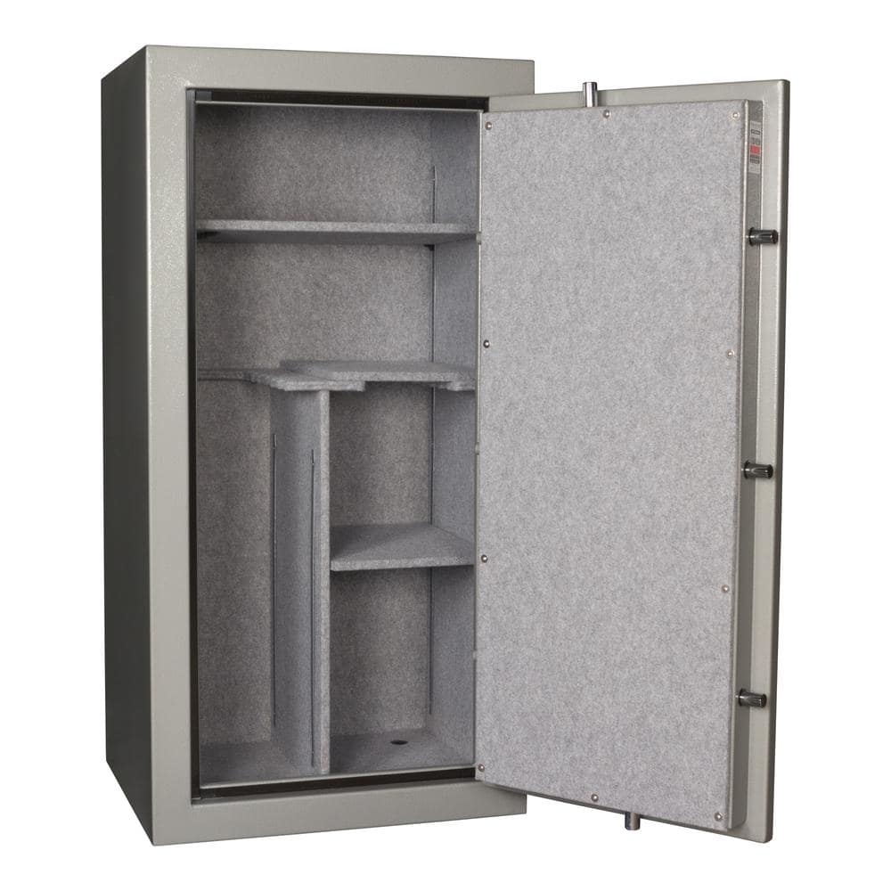 Gray Fireproof 24-Gun Safe with Mechanical Dial Lock