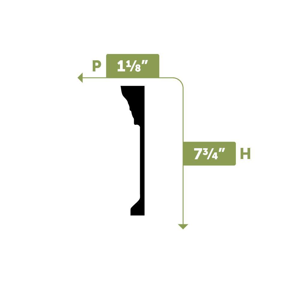 94.5" White Polyurethane Crown Panel Moulding