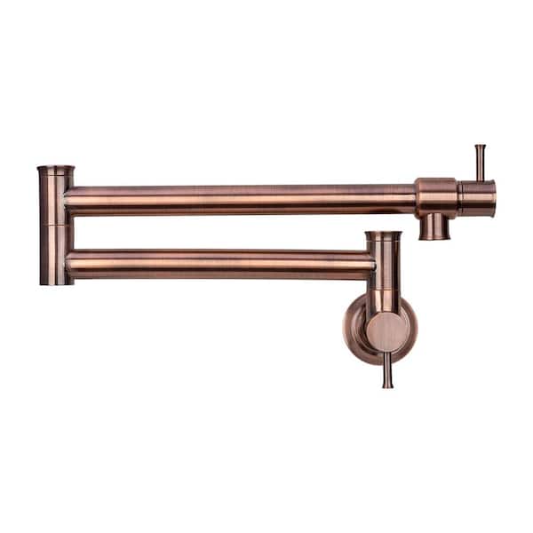 Akicon Wall Mount Pot Filler Faucet in Antique Copper