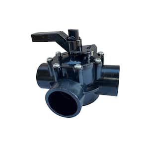1/2 in. 3 Way Non Lube Replacement Swimming Pool Valves in Black
