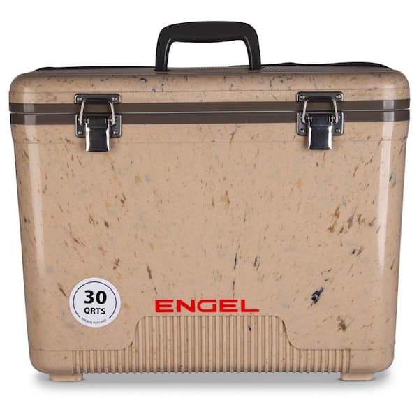 Engel 30 qt. 48-Can Leak Proof Compact Cooler and Drybox, Grassland Brown