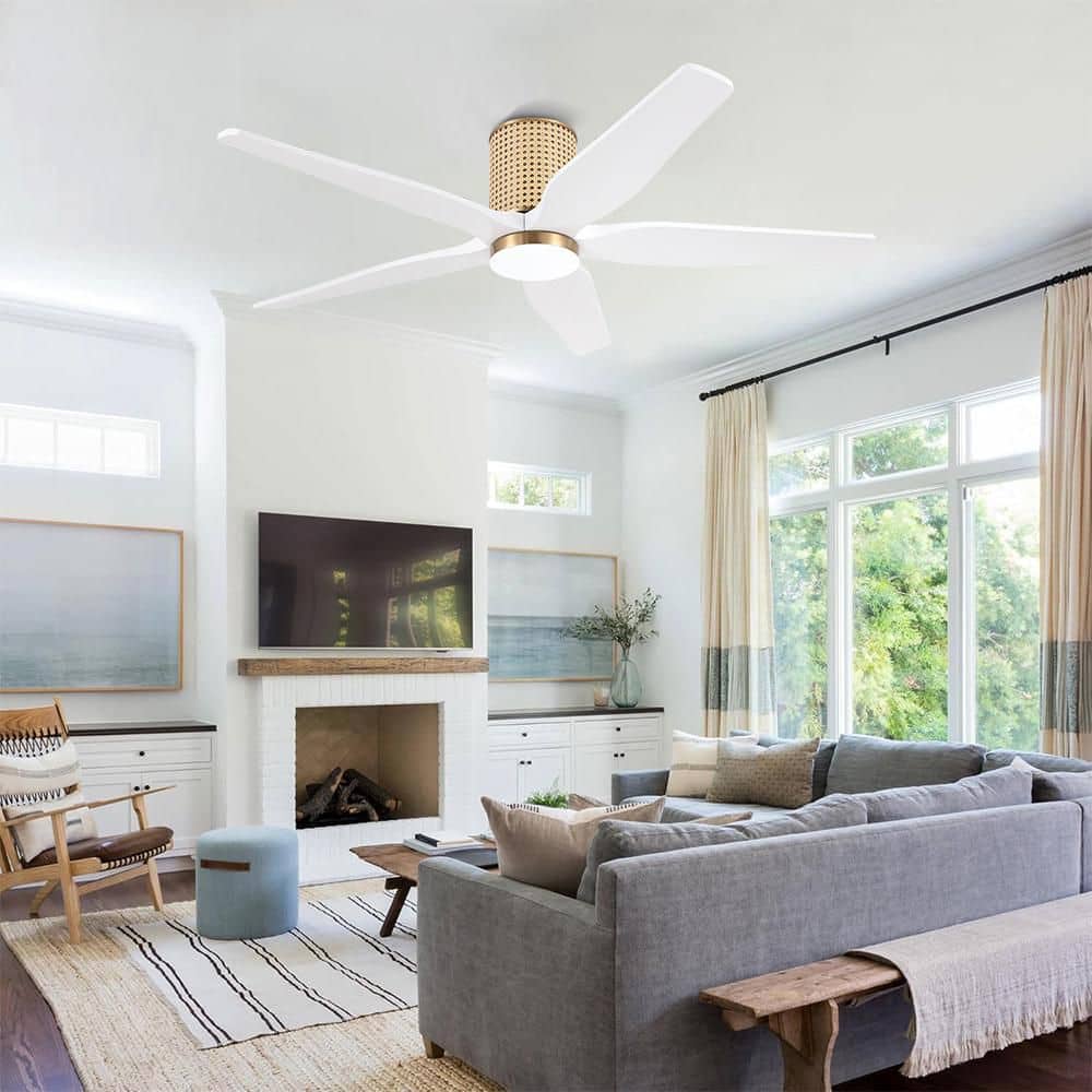 MLiAN 54 Inch.(4.5ft) 5 Blades Dc Motor Indoor Flush Mount Ceiling