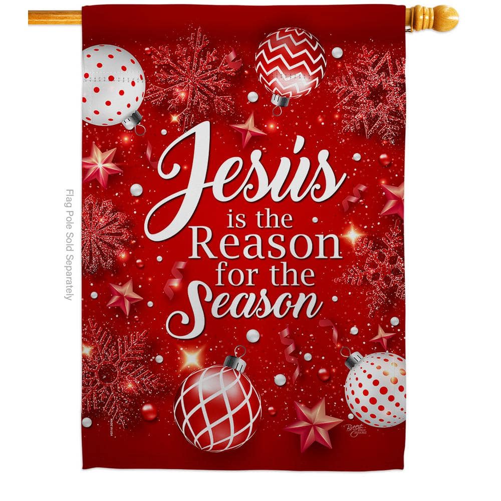 Breeze Decor 28 in. x 40 in. Jesus is the Reason Nativity House Flag ...