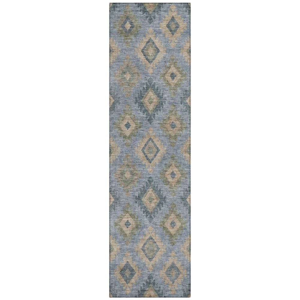 Chantille Machine Washable Indoor/Outdoor Abstract ACN2952 Denim 2 ft. x 7 ft. Runner Rug price history on PriceWatchPro