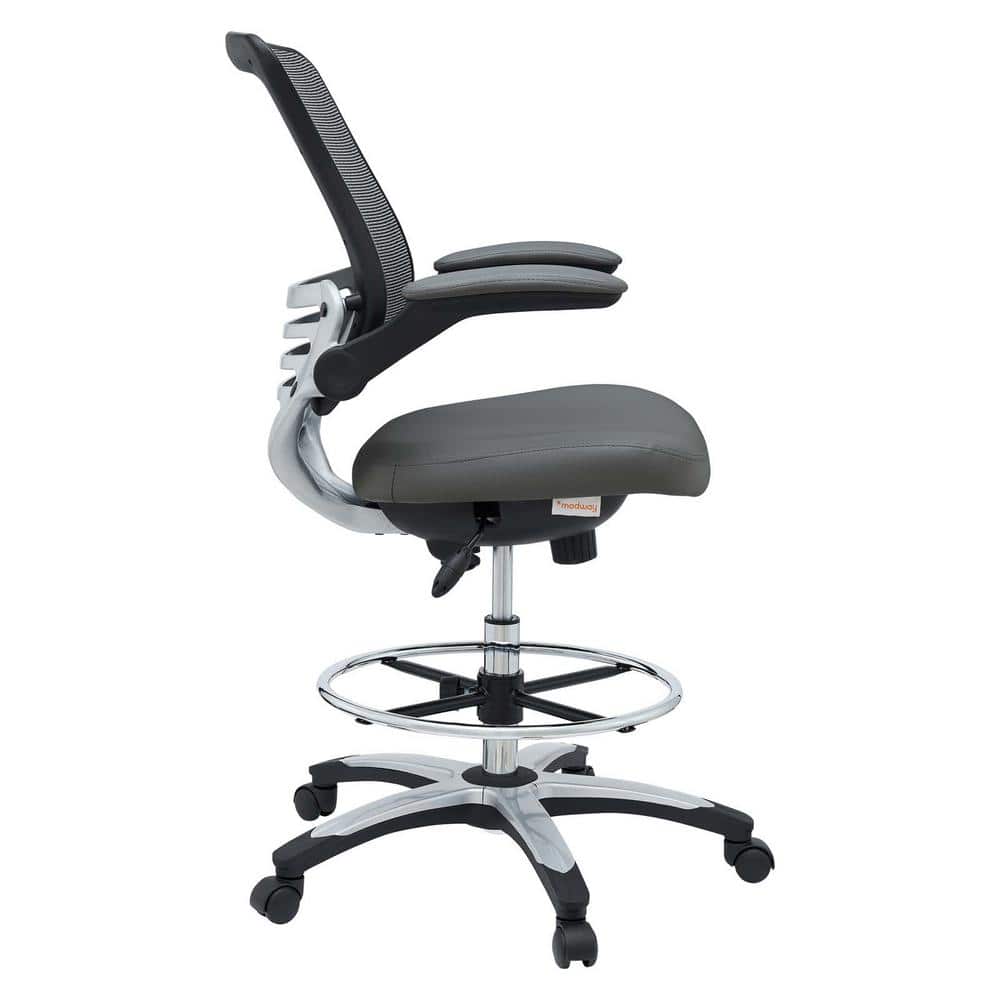 Edge Adjustable Swivel Drafting Chair with Mesh Back in Gray