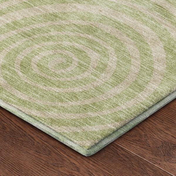 Mayfield Premium Machine Washable Abstract AMF2435 Aloe 10 ft. x 14 ft. Area Rug