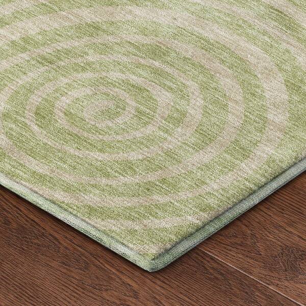 Mayfield Premium Machine Washable Abstract AMF2435 Aloe 9 ft. x 12 ft. Area Rug