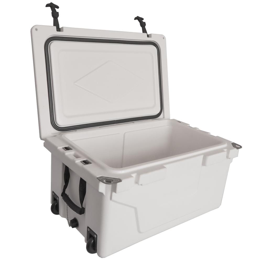 65QT Ice Cooler Box,Can Hold 54 Aluminum Cans,Insulation Refrigerator with  Handle,Portable Camping Ice Chest Box with 2 Wheels,400lbs Weight