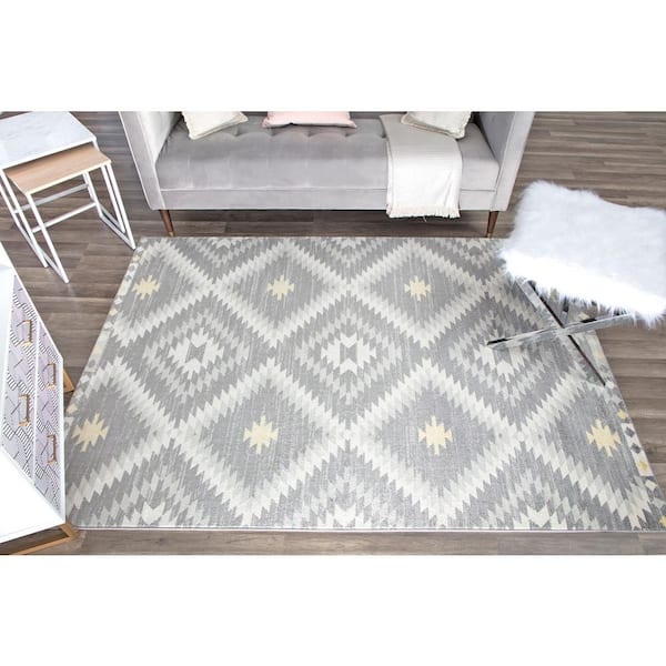 Bodrum Kilim Gray 2'x8' Moroccan Area Rug
