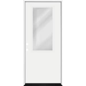 Legacy 30 in. x 80 in. RHIS 2/3 Clear Glass White Primed Fiberglass Prehung Front Door