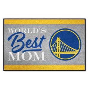 Golden State Warriors Yellow World's Best Mom 19 in. x 30 in. Starter Mat Accent Rug