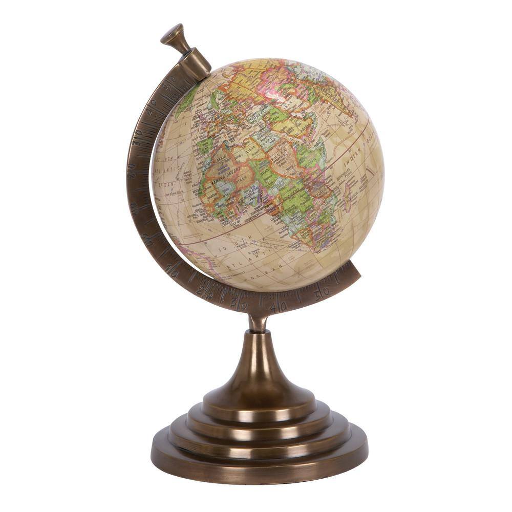 Litton Lane 16 in. Copper Aluminum Decorative Globe 28326 - The Home Depot