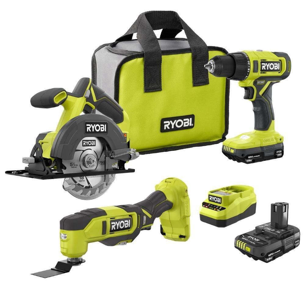 RYOBI ONE 18V Cordless 2 Tool Combo Kit w/ Drill/Driver, Circular