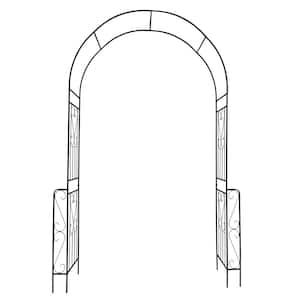 55 in. x 94.5 in. White Metal Garden Arch Arbor Trellis for Climbing Plants Support Rose