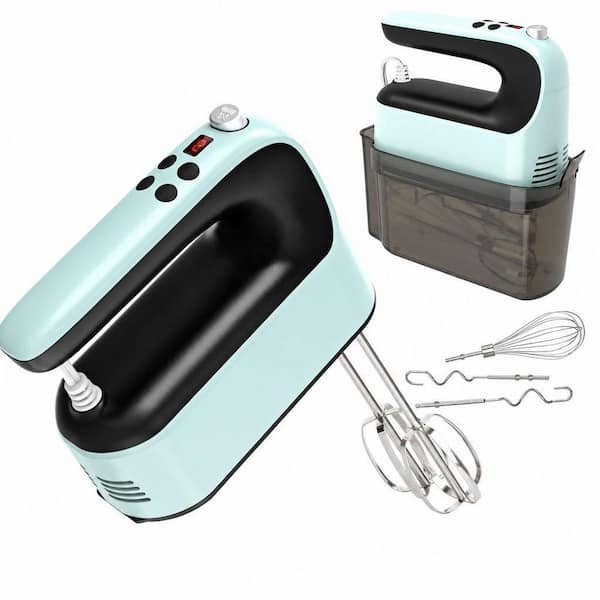 9-Speed Digital Hand Mixer Electric with Snap-On Storage Case, 400W Powerful DC Motor for Baking