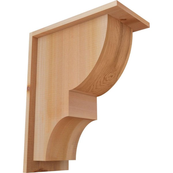 Ekena Millwork 7-1/2 in. x 14 in. x 18 in. Western Red Cedar Ridgewood Smooth Corbel with Backplate