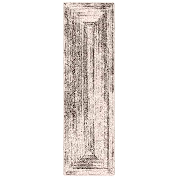 SAFAVIEH Abstract Ivory/Black 2 ft. x 8 ft. Concentric Geometric Runner Rug