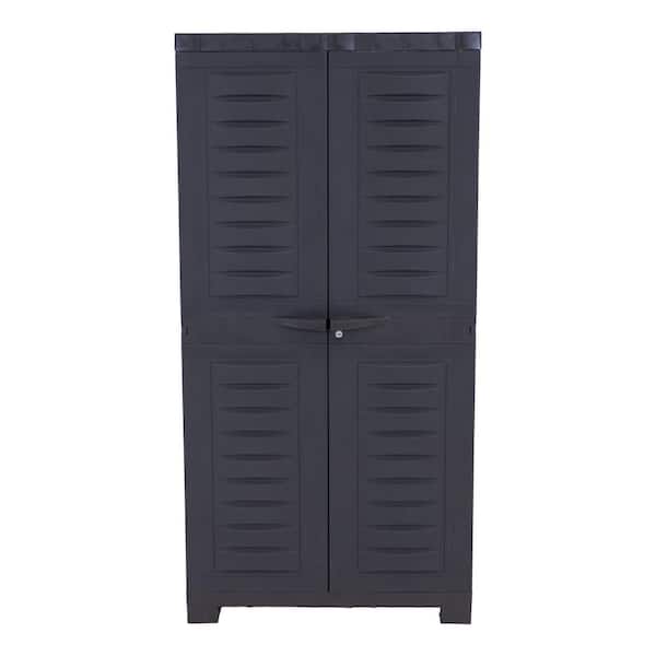 Sunnydaze Lockable Storage 23.5 in. W x 48.75 in. H x 14 in. D