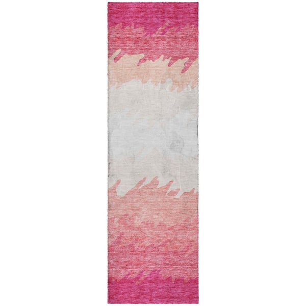 Abstract Pattern Shag Rugs Addison Rugs Dream Shag Premium Machine Washable Abstract ADS736 Blush ...