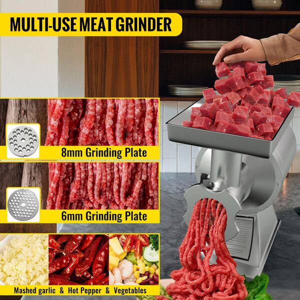 VEVOR Electric Meat Grinder 794 lbs./H Capacity 1100-Watt Industrial Meat  Mincer Silver Commercial Meat Grinder, ETL Listed DDJRJ750W80038FEQV1 - The  Home Depot