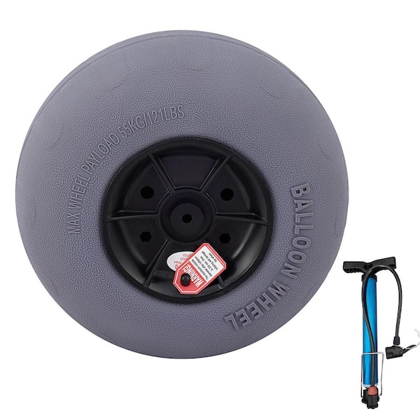 SKYSHALO Beach Balloon Wheels, 13 in. Replacement Sand Tires with 32 in. Stainless Steel Axle, TPU Cart Tires for Kayak Dolly