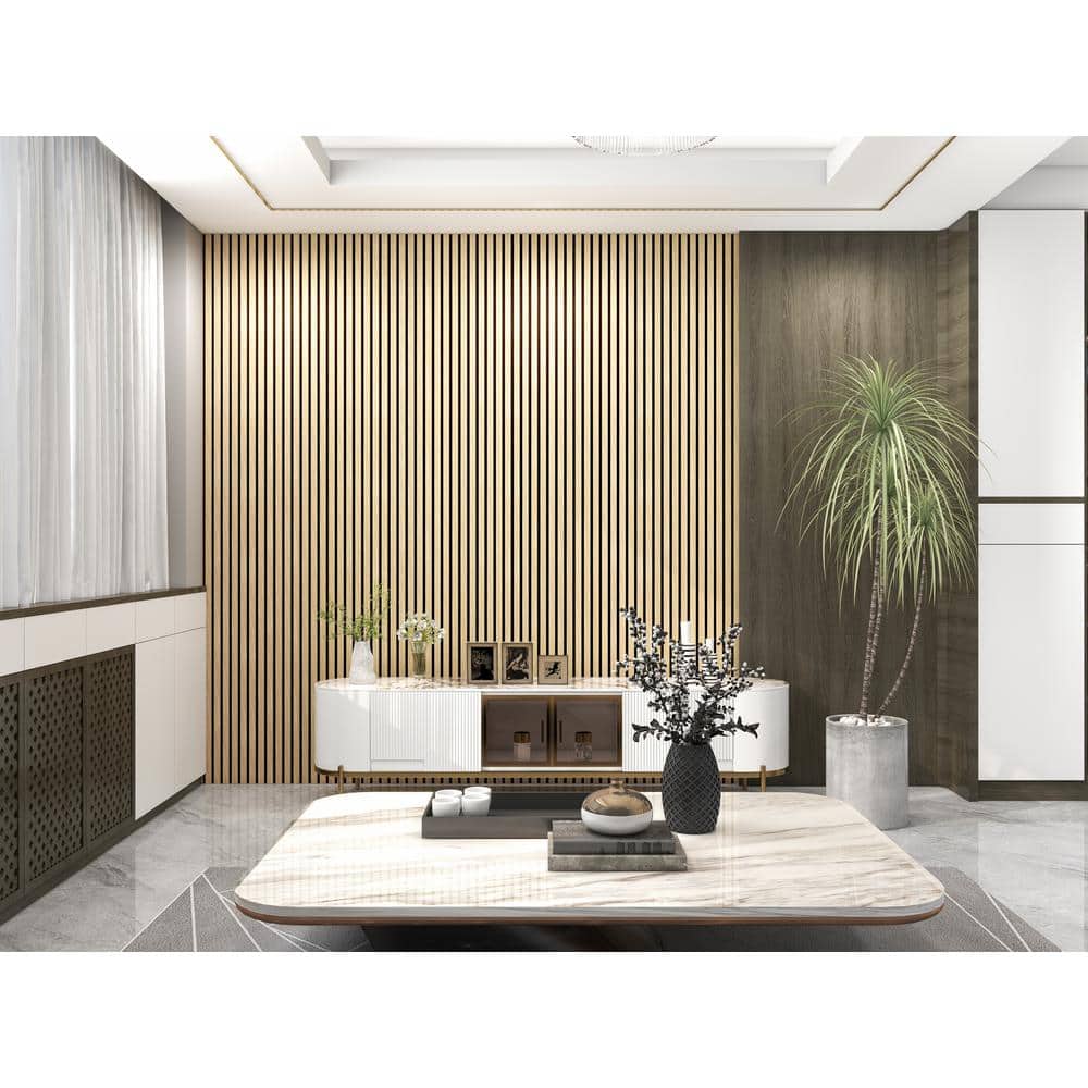 Teak 24'' x 94.5'' Acoustic Wood Wall Panels, Pack of 2