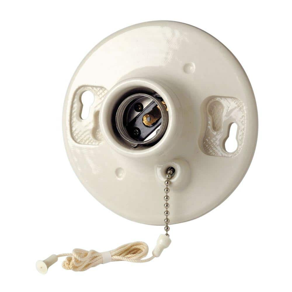 UPC 078477103050 product image for Pull Chain Ceiling Lampholder, White | upcitemdb.com