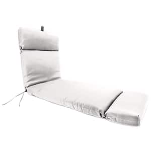 Sunbrella 72 in. x 22 in. Linen Natural Off-White Solid Rectangular French Edge Outdoor Chaise Lounge Cushion