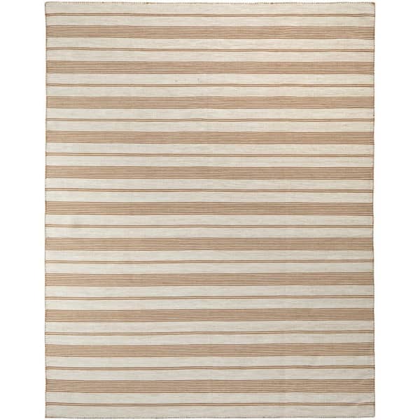 HomeRoots Brown and Ivory Striped 10 ft. x 14 ft. Area Rug