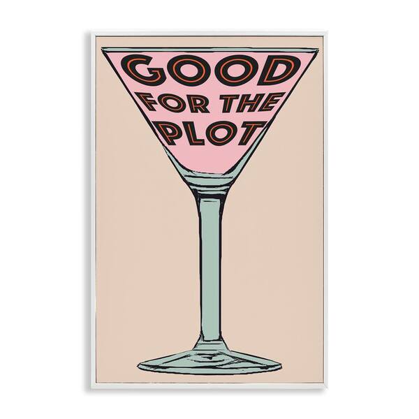 Stupell Industries Good For The Plot Cocktail by Graffi*tee Studios White Framed Food Giclee Art Print 24 in. x 16 in.
