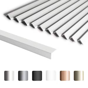Matte Silver 12 in. x 0.18 in. Aluminum Peel and Stick Backsplash Tile Edge Trim (10 Piece)