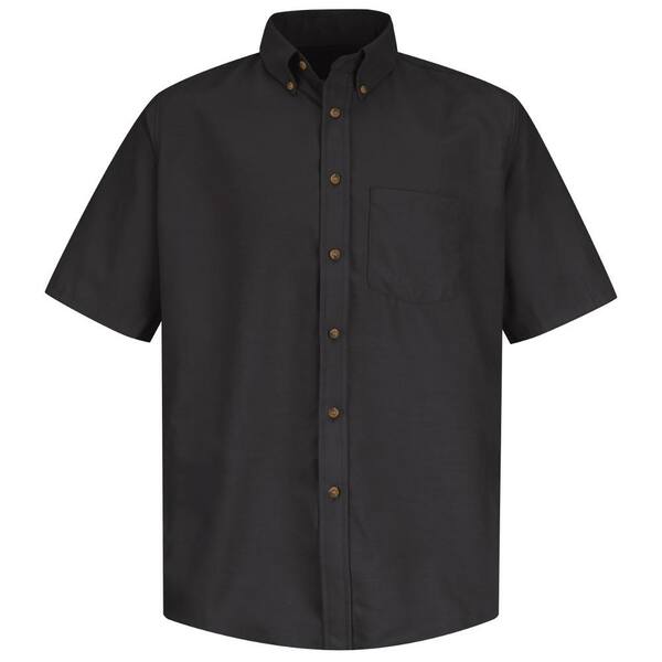 Red Kap Men's Size 4XL Black Poplin Dress Shirt SP80BK SS 4XL - The ...