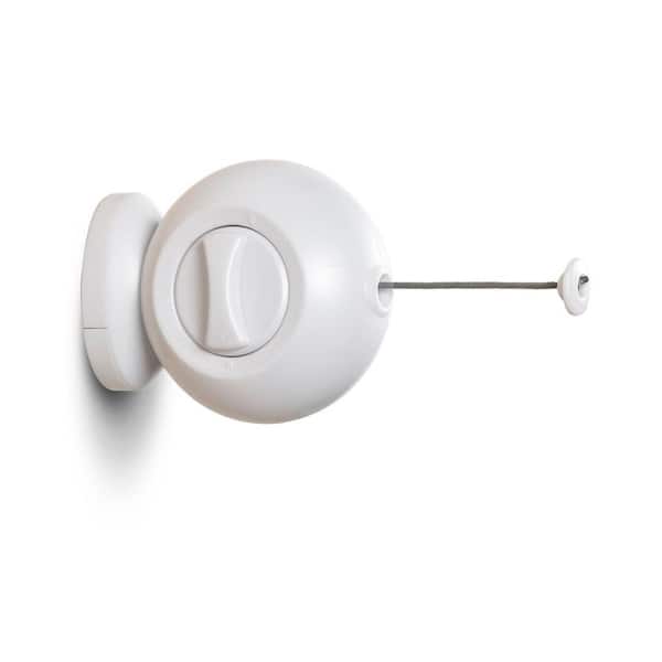 Micro Retractable Clothesline in White, 11.5 Feet Drying Space