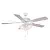 Glendale III 52 in. LED Indoor White Ceiling Fan with Light and Pull Chains