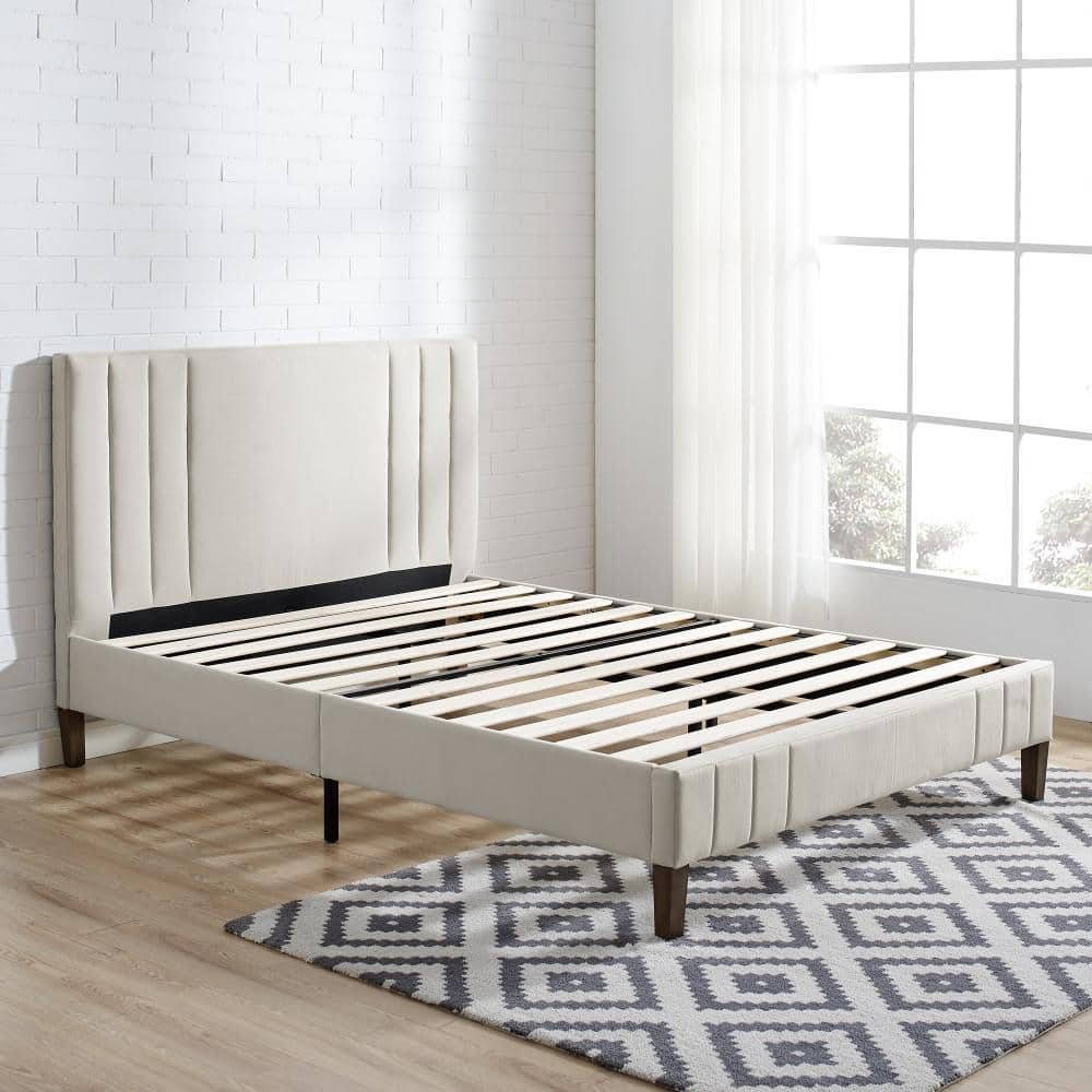 DeCoro Corbin Channel Tufted Full Peyton Shell Upholstered Platform Bed ...