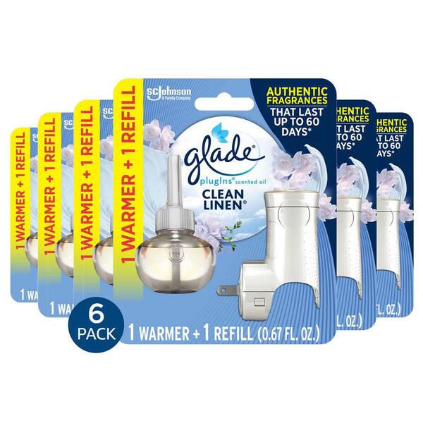 Glade 3.35 fl. oz. Apple Cinnamon Scented Oil Plug-In Air Freshener Refill (10-Count) (2-Pack), Clear