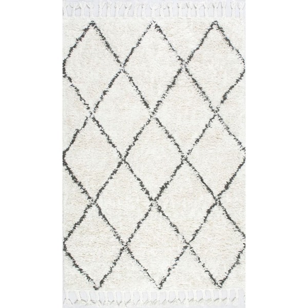 *DISCONTINUED* Adair Shag Natural 6 ft. x 6 ft. Indoor Square Rug