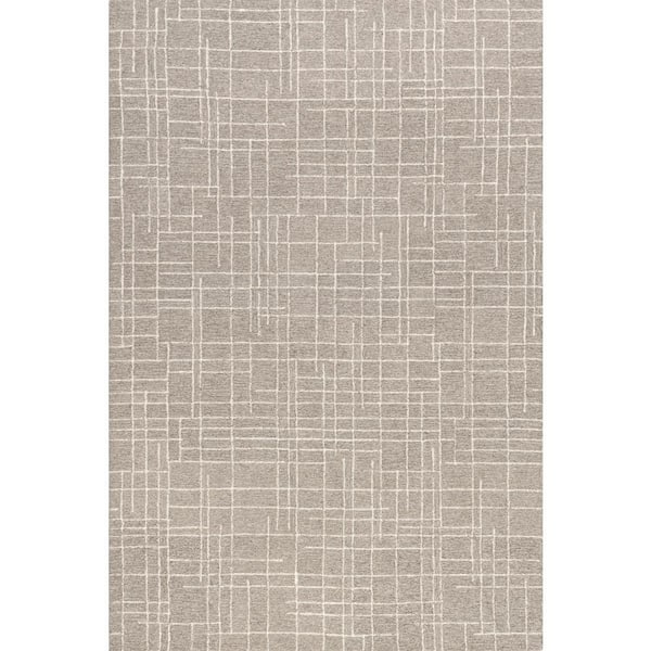 Aspyn Abstract Checked Sand 8 ft. x 10 ft. Indoor Area Rug