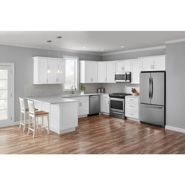 Hampton Bay B30 Avondale Shaker Alpine White Quick Assemble Plywood 30 in Base Kitchen Cabinet (30 in W x 24 in D x 34.5 in H) - 3