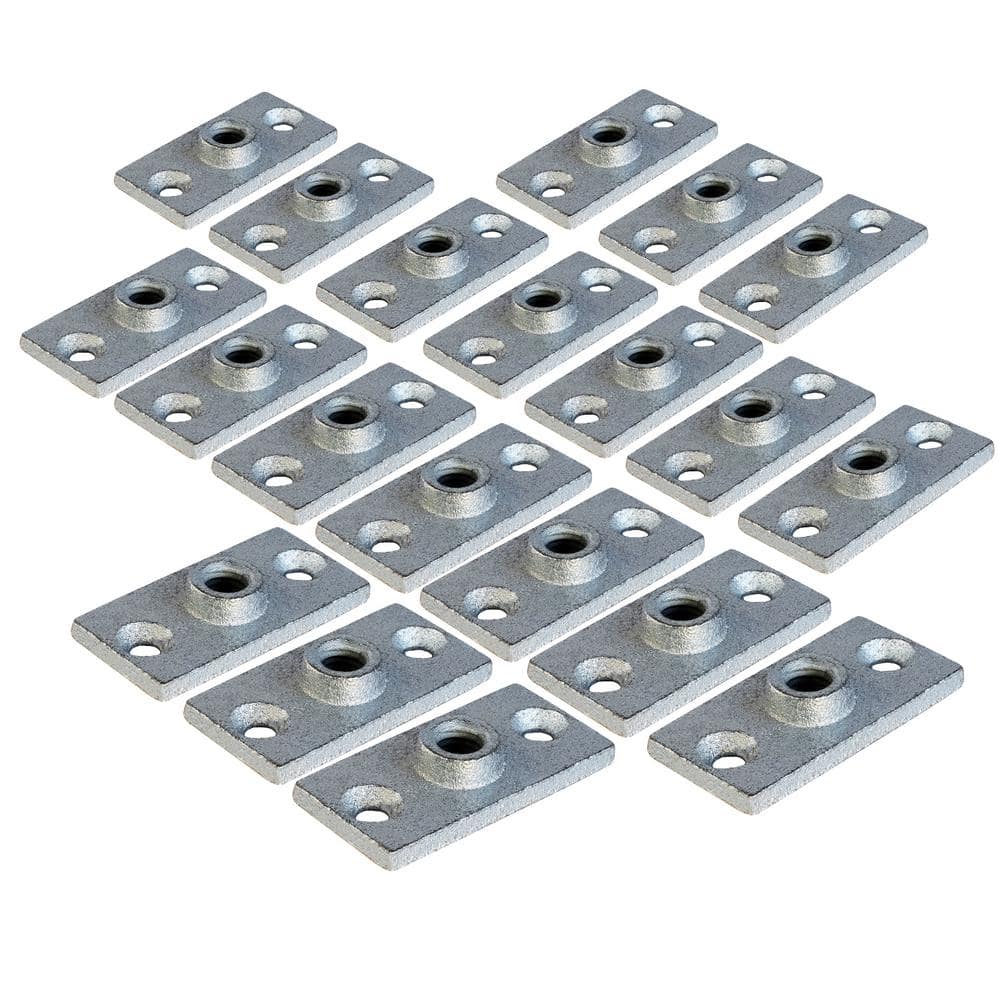The Plumber's Choice Rod Hanger Plate in Galvanized Iron in for 1/2 in.  Threaded Rod (20-Pack) 12CLFG-20 The Home Depot
