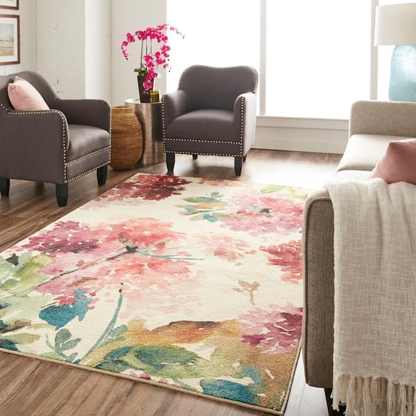 ALAZA Watercolor Sunny Butterfly Floral Area Rug Rugs for Living Room Bedroom 7'x5' 