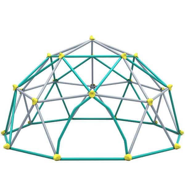 Green 12 ft. Dome Climber Play Center, Kids Climbing Dome Tower with Hammock, Rust and UV Resistant Steel Supporting