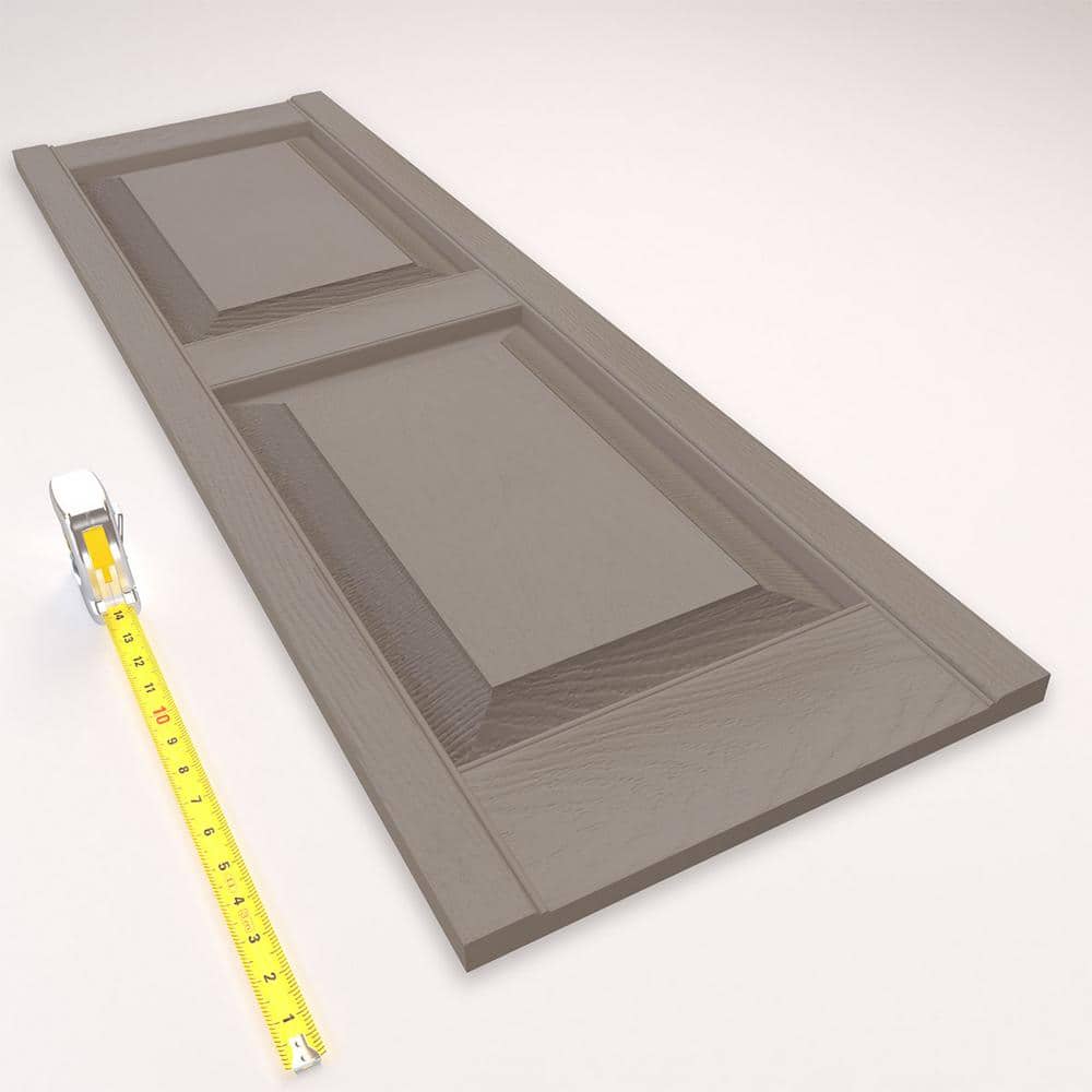 Clay Vinyl Raised Panel Shutters 14.75"W x 37"H
