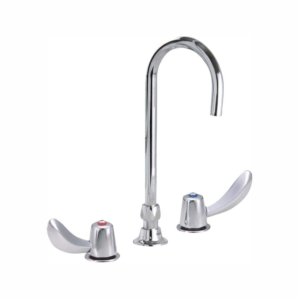 Delta Commercial 8 in. Widespread 2-Handle Bathroom Faucet with Gooseneck Spout in Chrome, Grey -  23C672